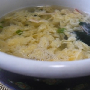 お茶漬け海苔で簡単♬ 卵スープ